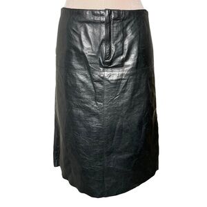 Vintage y2k 90s Genuine Leather Banana Republic Midi Skirt
